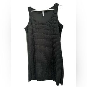 PETER NYGARD Swim coverup frilly sheath dress, beach dress sparkle ruffles L